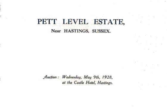 Pett Level Estate Auction, 1928